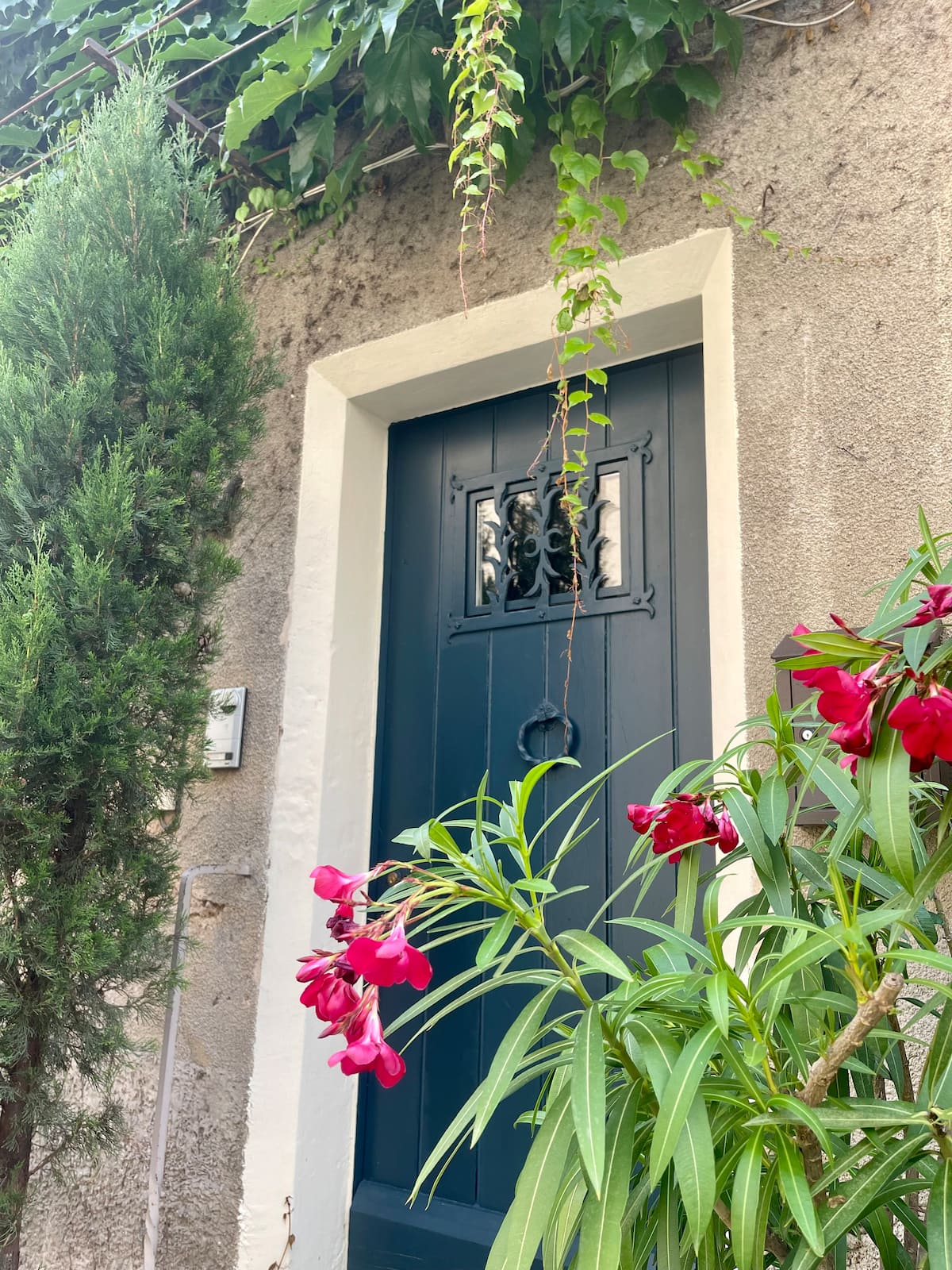 Entrée d’une maison de caractère à Lourmarin gérée par Electio