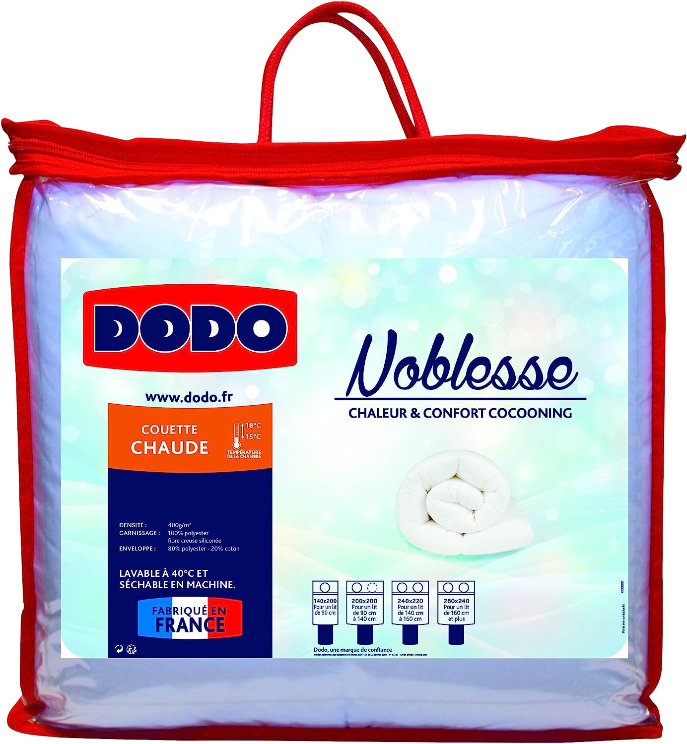 Couette DODO Noblesse chaude 240 par 260 cm