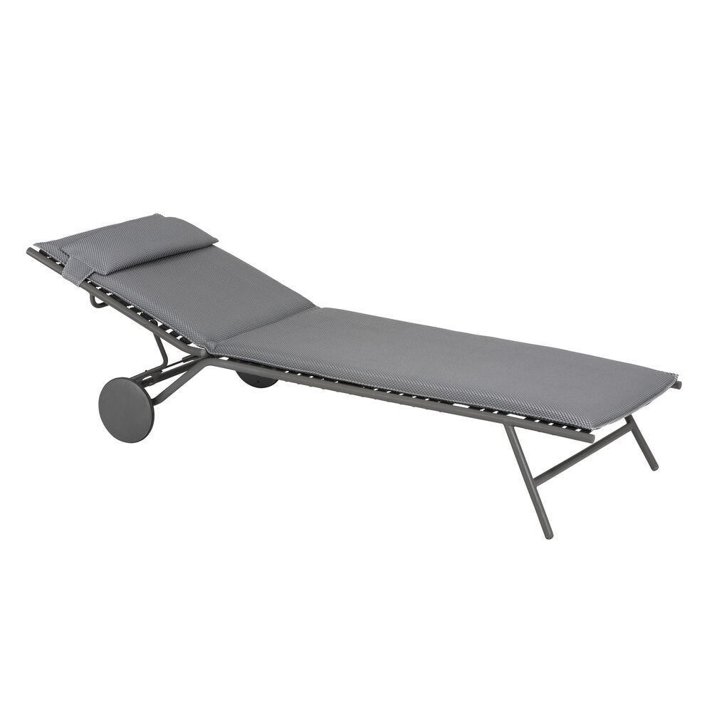 Bain de soleil Lafuma Miami II BeComfort gris Silver
