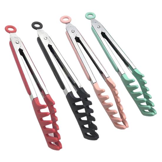 Lot de quatre pinces de cuisine en silicone pour plancha