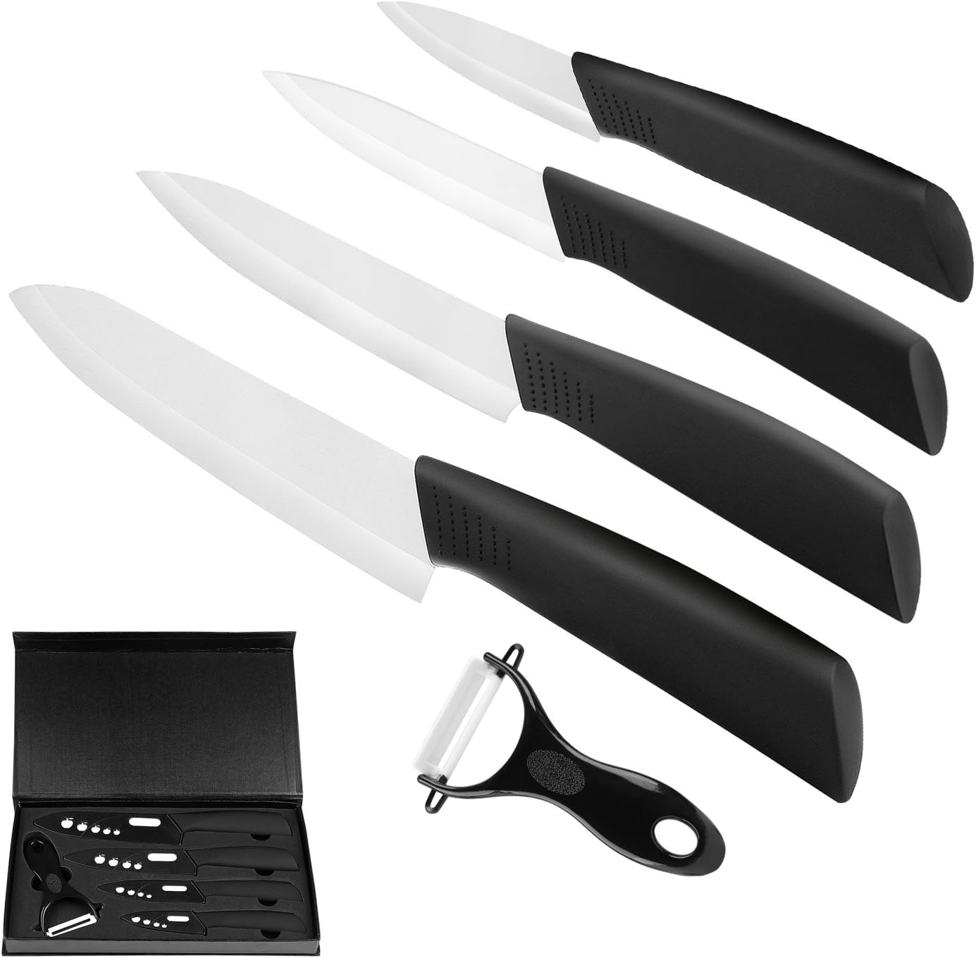 Set de cinq couteaux de cuisine en céramique